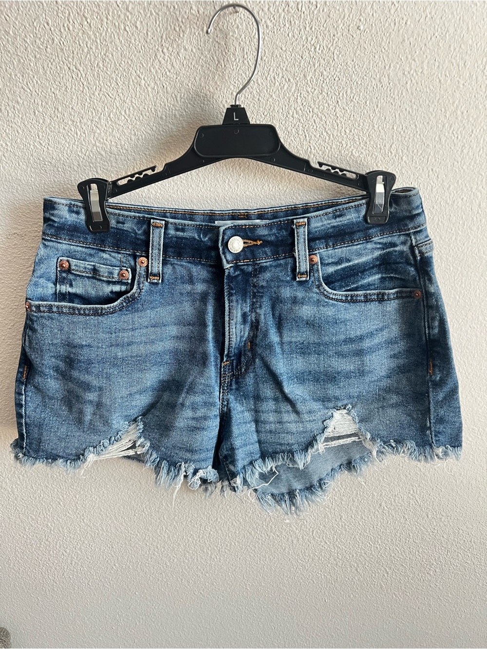 Denizen from Levi's Distressed Denim Shorts - Medium Blue